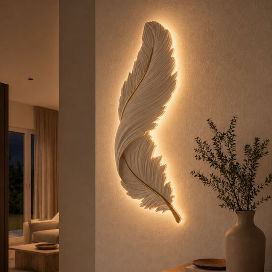 Wandleuchte Nemira - Federkunst LED mit Fernbedienung