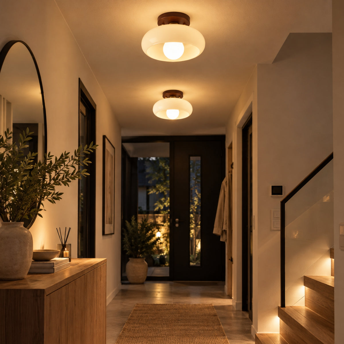 Deckenleuchte Baurin - Bauhaus-Design in Cremeglas