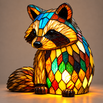 Tischlampe Fauna - Tierfigur mit Buntglas-Optik