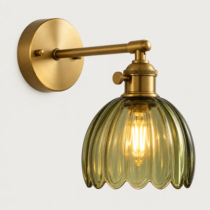 Wandleuchte Retra - Vintage-Design mit geripptem Glas
