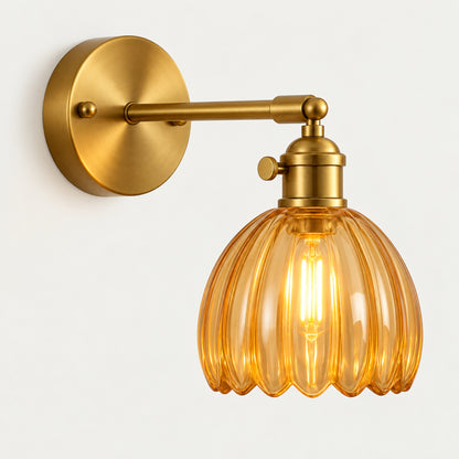 Wandleuchte Retra - Vintage-Design mit geripptem Glas
