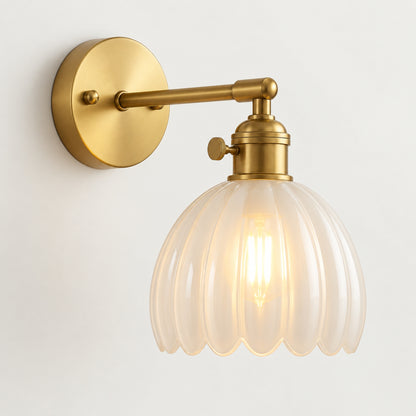 Wandleuchte Retra - Vintage-Design mit geripptem Glas
