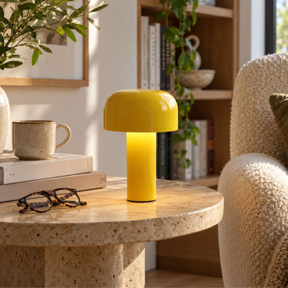 Tischlampe Morio - Kabellose Pilzleuchte aus Aluminium, dimmbar