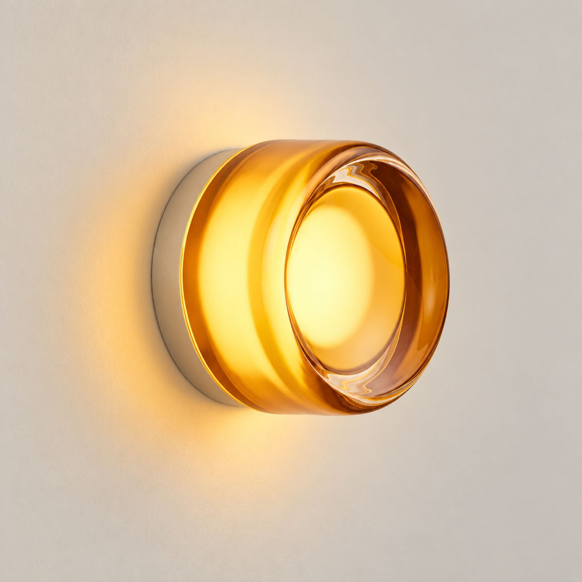 Wandleuchte Rondia - Runde LED-Wandleuchte mit Strukturglas
