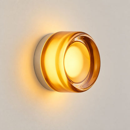 Wandleuchte Rondia - Runde LED-Wandleuchte mit Strukturglas