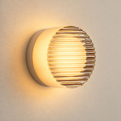 Wandleuchte Rondia - Runde LED-Wandleuchte mit Strukturglas