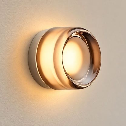 Wandleuchte Rondia - Runde LED-Wandleuchte mit Strukturglas