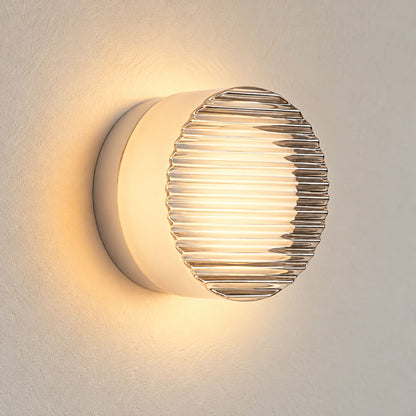 Wandleuchte Rondia - Runde LED-Wandleuchte mit Strukturglas