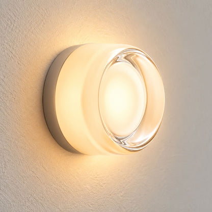 Wandleuchte Rondia - Runde LED-Wandleuchte mit Strukturglas