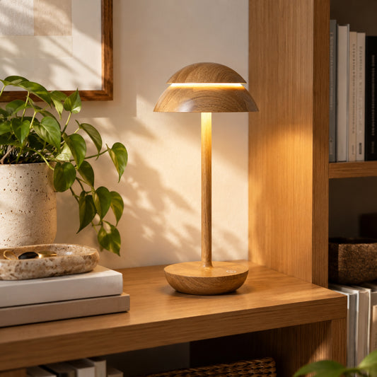 Tischlampe Ligna - Kabellos & Dimmbar im Skandi-Stil