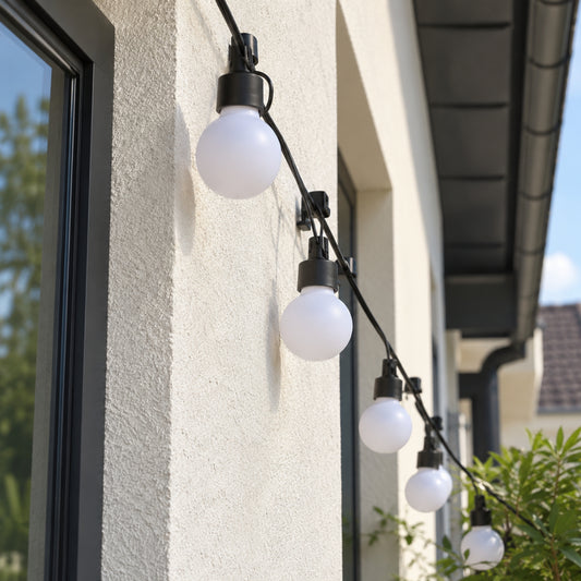LED Lichterkette Perlio - Wasserdichte Kugellichter für innen & außen