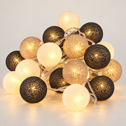 LED Lichterkette Cottira - Kuschelige Baumwollkugeln in 9 Farben