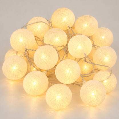 LED Lichterkette Cottira - Kuschelige Baumwollkugeln in 9 Farben