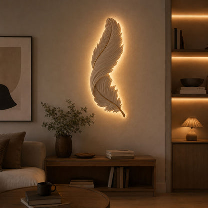 Wandleuchte Nemira - Federkunst LED mit Fernbedienung