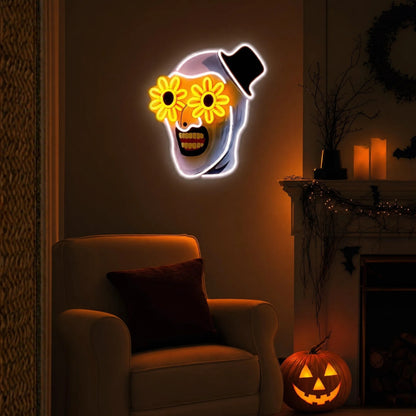 Wandleuchte Farin – Neon-Wanddeko mit Clown-Motiv