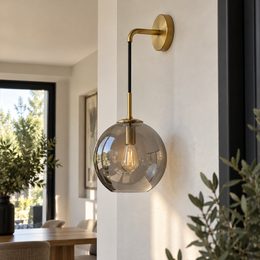 Wandleuchte Sfero - Glaskugel-Design in Gold oder Schwarz
