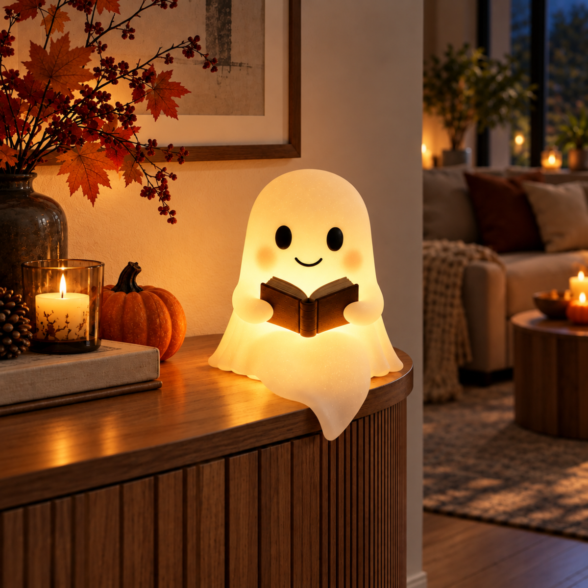 Nachttischlampe Wispo - Geist-Nachtlicht mit warmem LED-Schein