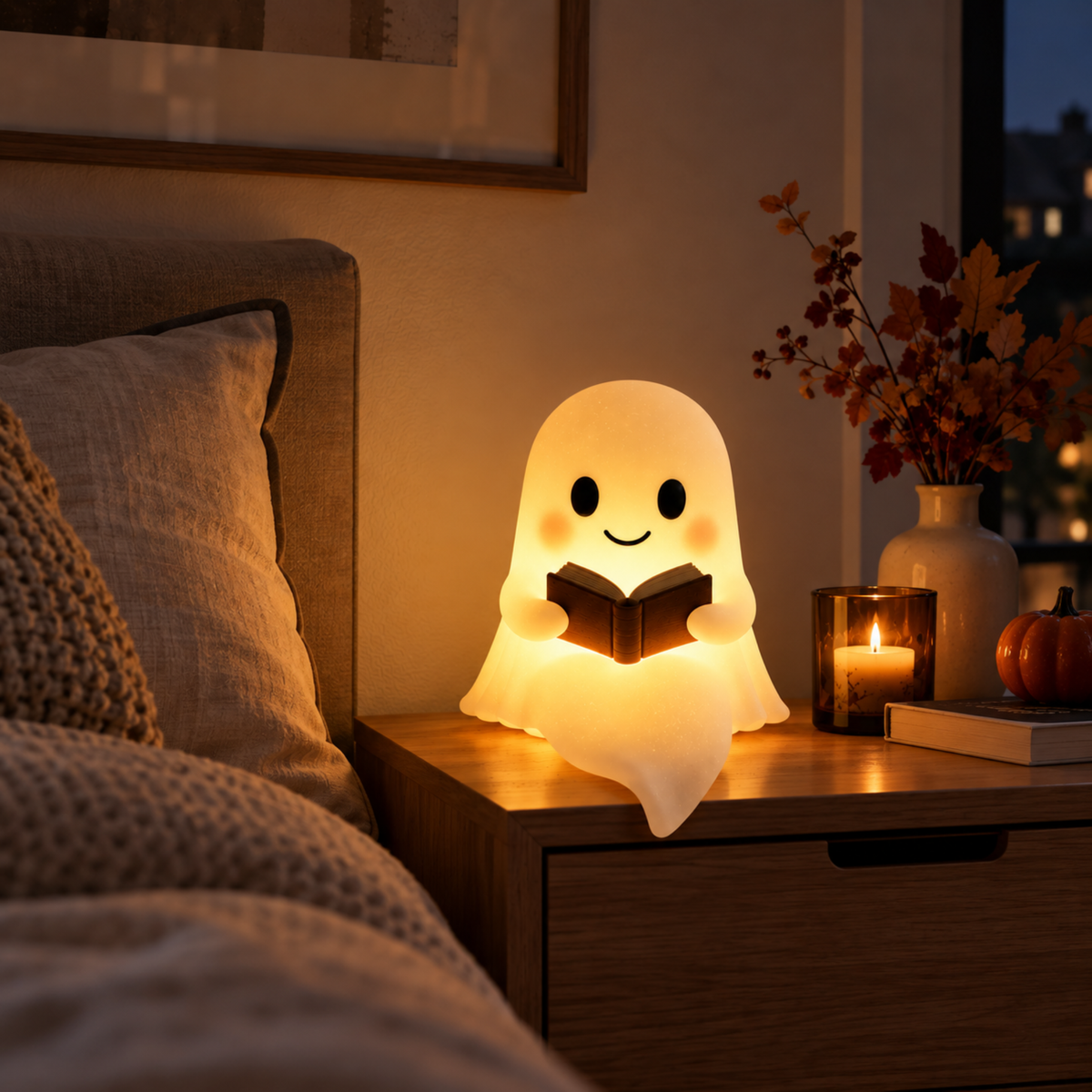 Nachttischlampe Wispo - Geist-Nachtlicht mit warmem LED-Schein