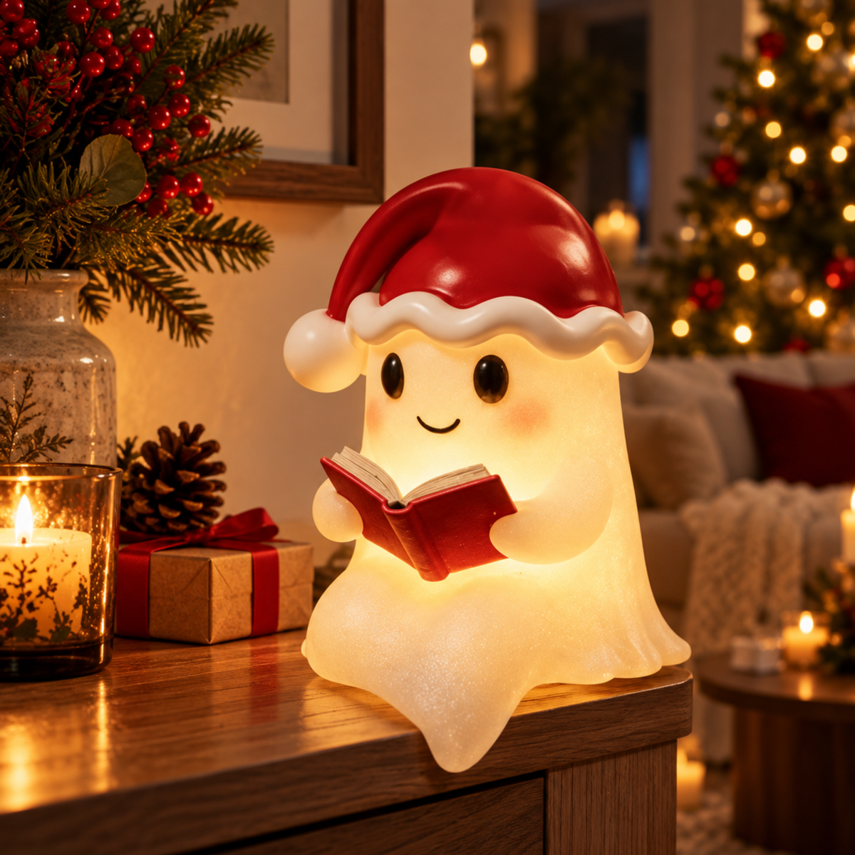 Nachttischlampe Spukel - Weihnachtsgeist-Nachtlicht mit Mütze