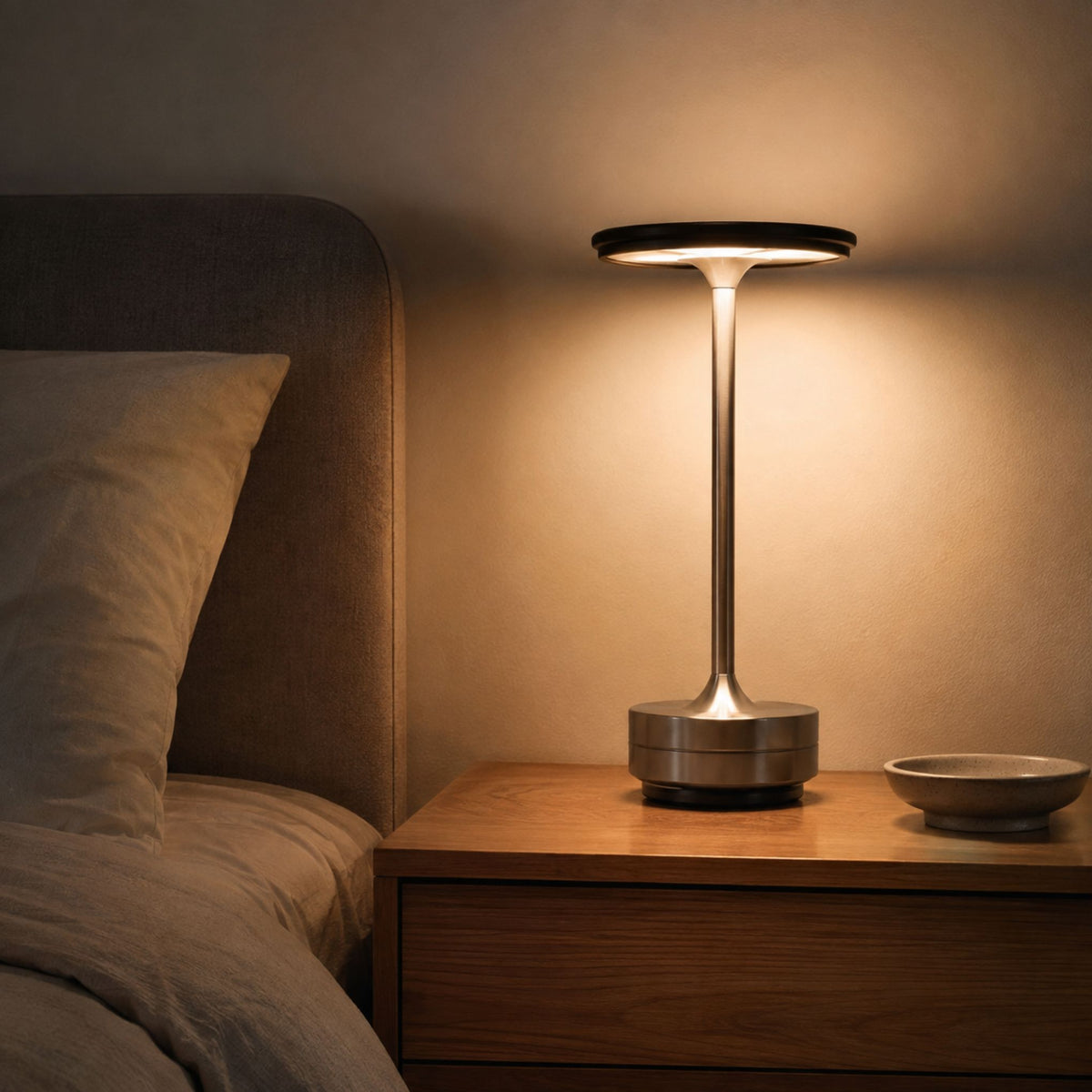 Tischlampe Lyra - Kabellose LED Akku-Tischleuchte