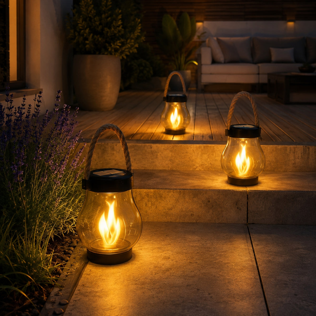 Gartenleuchte Ambre - Solar-LED mit Flammeneffekt