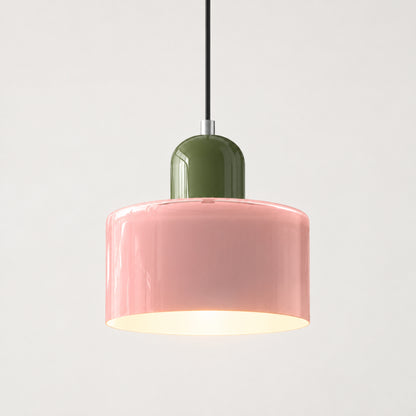 Pendelleuchte Bauro - Buntglas im Bauhaus-Stil