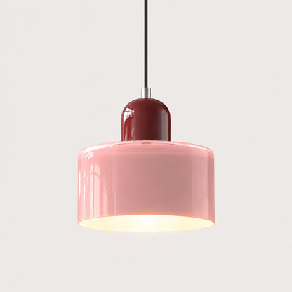 Pendelleuchte Bauro - Buntglas im Bauhaus-Stil