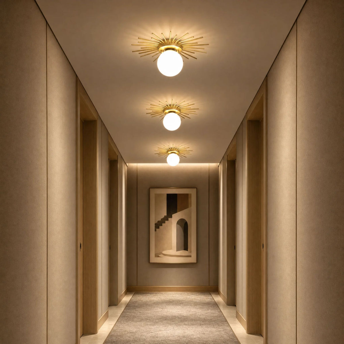 Deckenleuchte Zephra - Elegante LED Sonnenstrahl-Deckenlampe