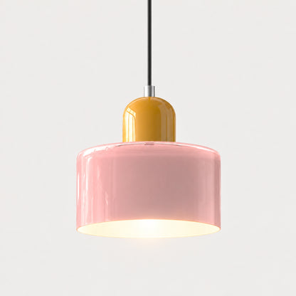 Pendelleuchte Bauro - Buntglas im Bauhaus-Stil