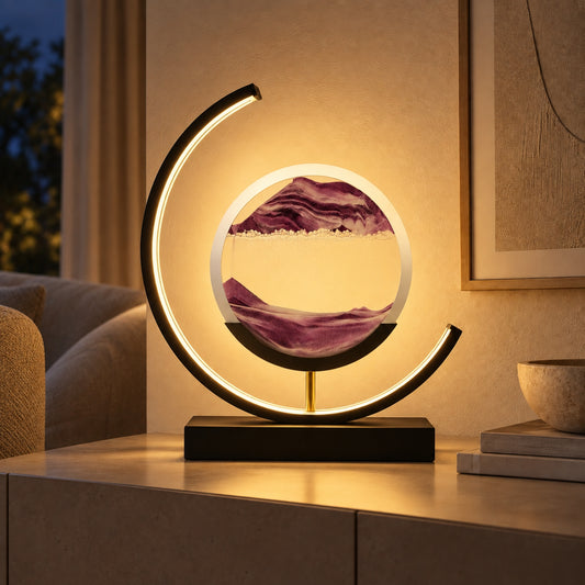 Tischlampe Duna - Sandkunst mit LED-Farbwechsel