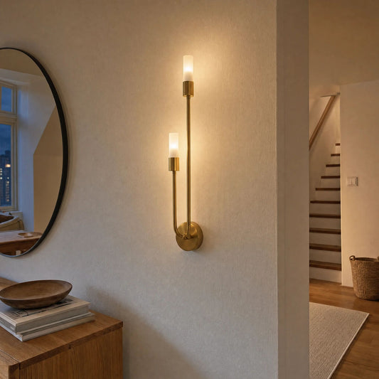 Wandleuchte Fendra - Doppelarm LED-Wandleuchte in Gold/Schwarz