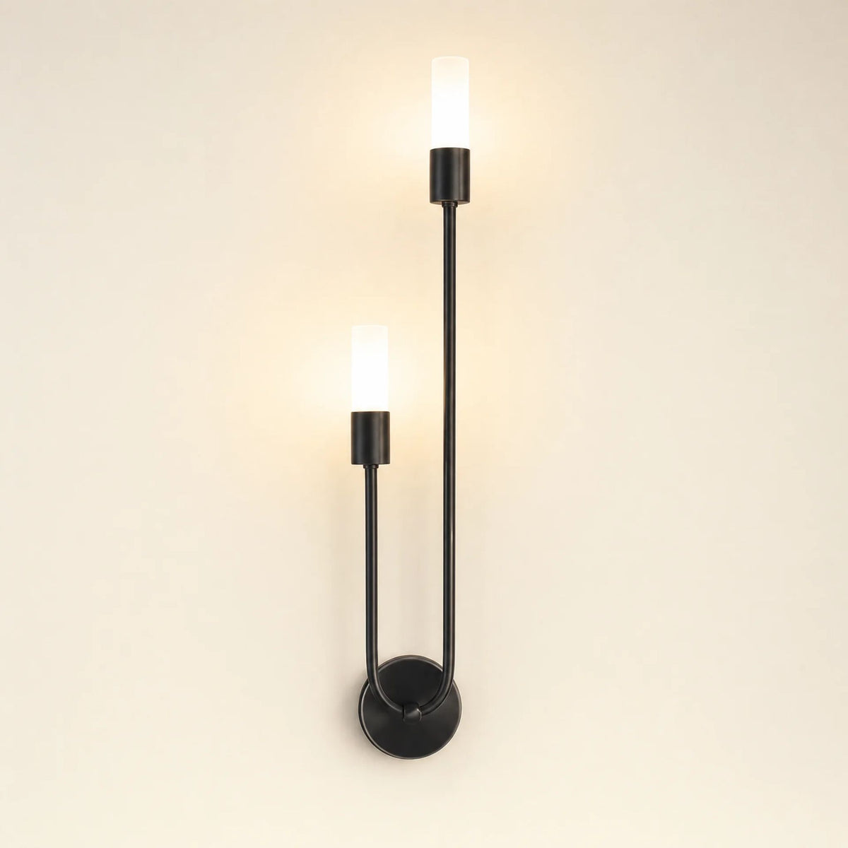 Wandleuchte Fendra - Doppelarm LED-Wandleuchte in Gold/Schwarz