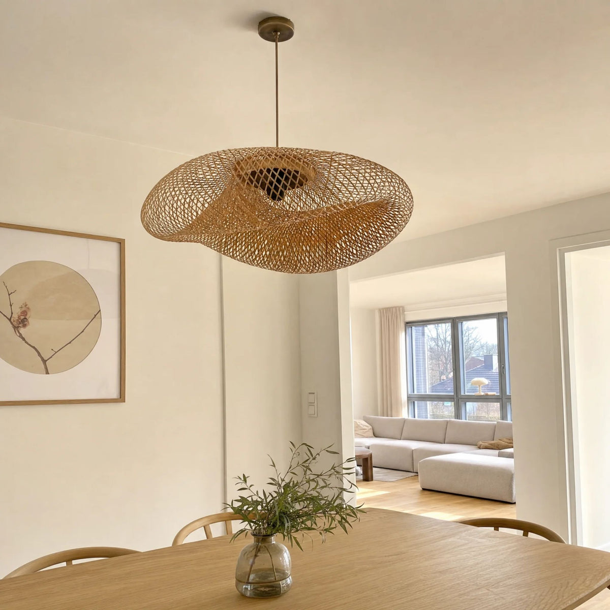 Pendelleuchte Sorin - Handgeflochtene Rattan Hängelampe