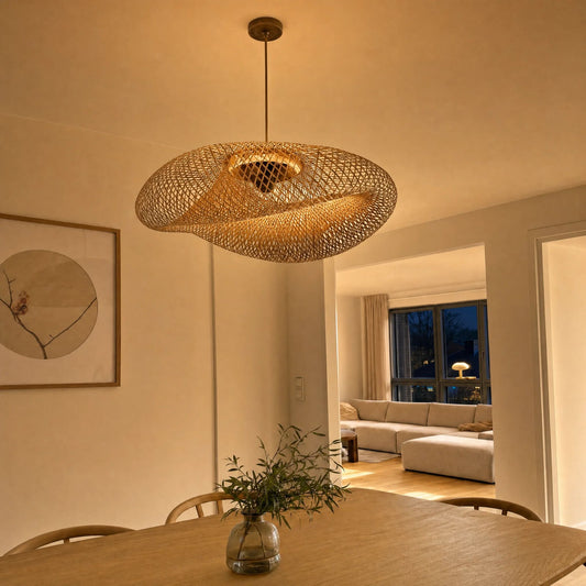 Pendelleuchte Sorin - Handgeflochtene Rattan Hängelampe
