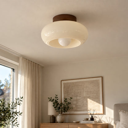 Deckenleuchte Baurin - Bauhaus-Design in Cremeglas