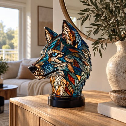 Tischlampe Fauna - Tierfigur mit Buntglas-Optik