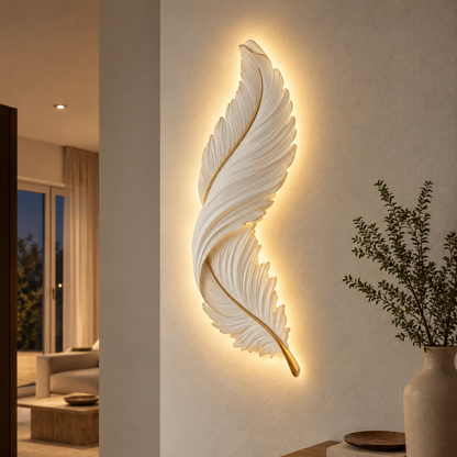 Wandleuchte Nemira - Federkunst LED mit Fernbedienung