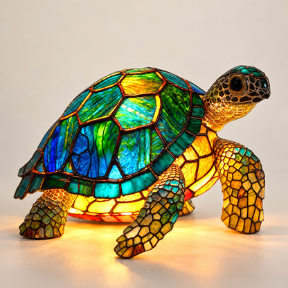 Tischlampe Fauna - Tierfigur mit Buntglas-Optik