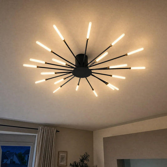 Deckenleuchte Corvus - Sputnik-Design mit linearen LED-Röhren
