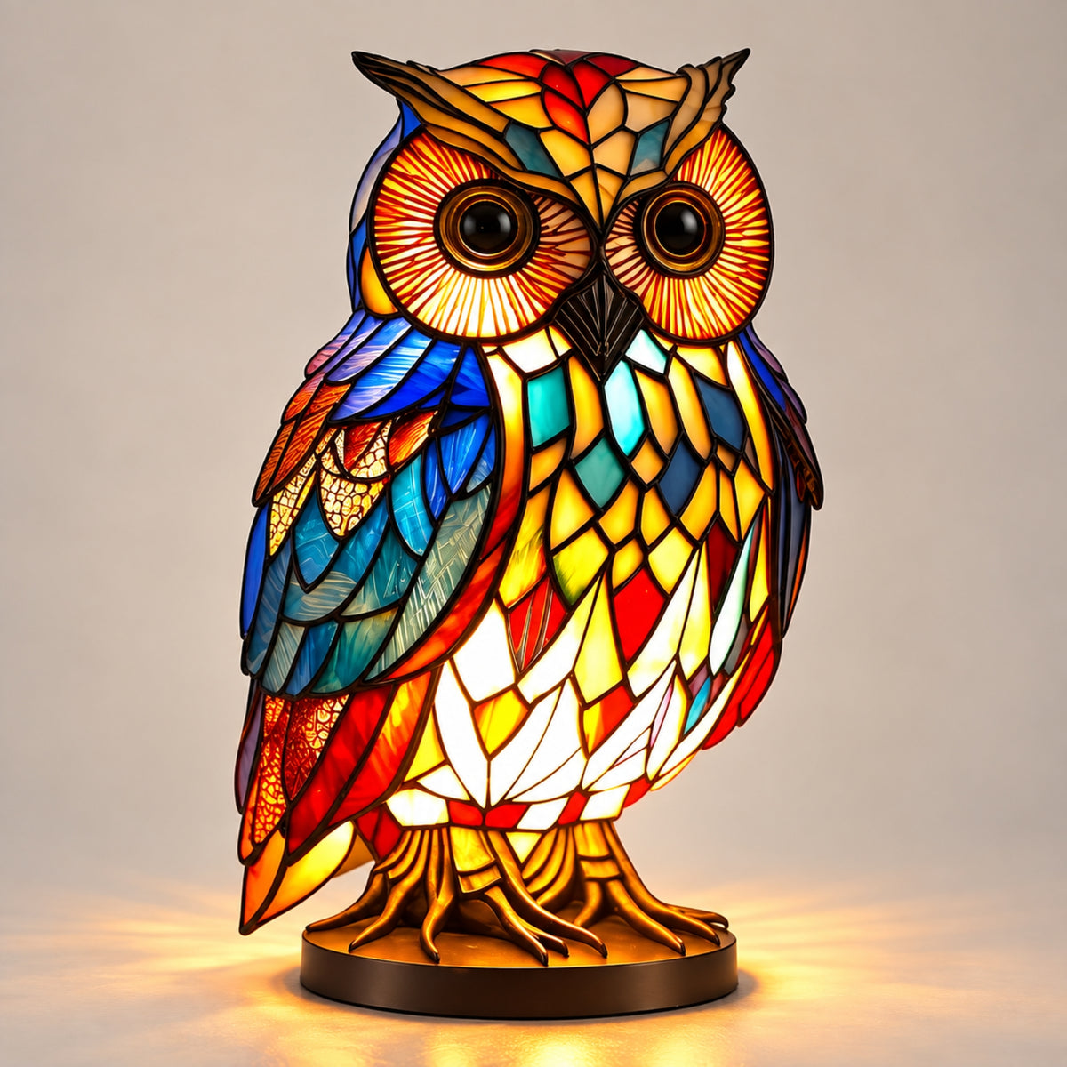 Tischlampe Fauna - Tierfigur mit Buntglas-Optik
