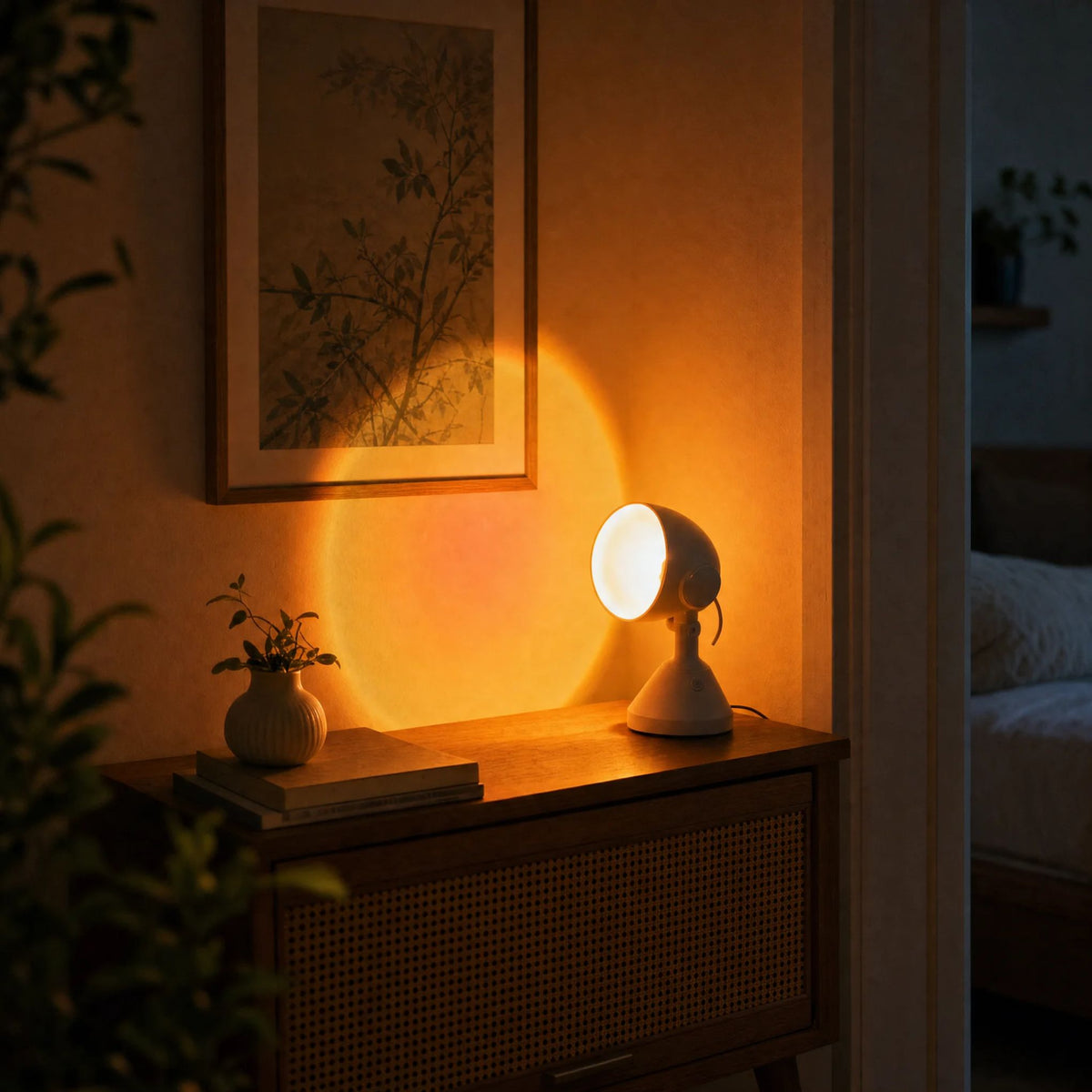 Tischlampe Nocera - Sunset-Projektor für stimmungsvolles Ambiente