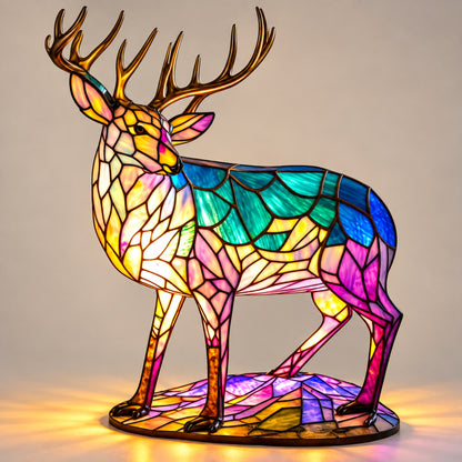 Tischlampe Fauna - Tierfigur mit Buntglas-Optik