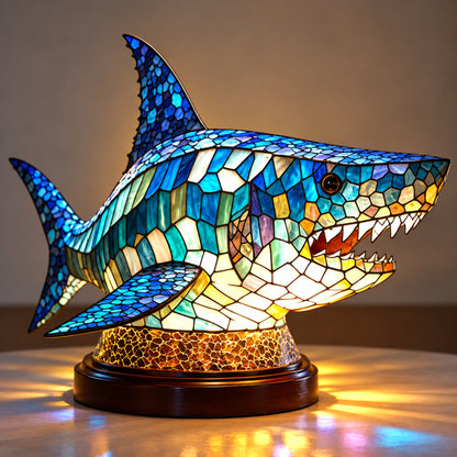 Tischlampe Fauna - Tierfigur mit Buntglas-Optik