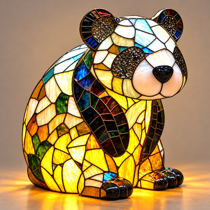 Tischlampe Fauna - Tierfigur mit Buntglas-Optik