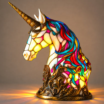 Tischlampe Fauna - Tierfigur mit Buntglas-Optik