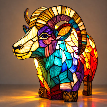 Tischlampe Fauna - Tierfigur mit Buntglas-Optik