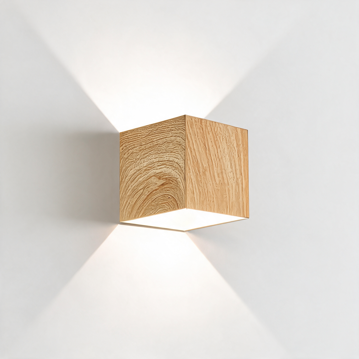 LED Wandleuchte Holzoptik in Beige, Produktfoto