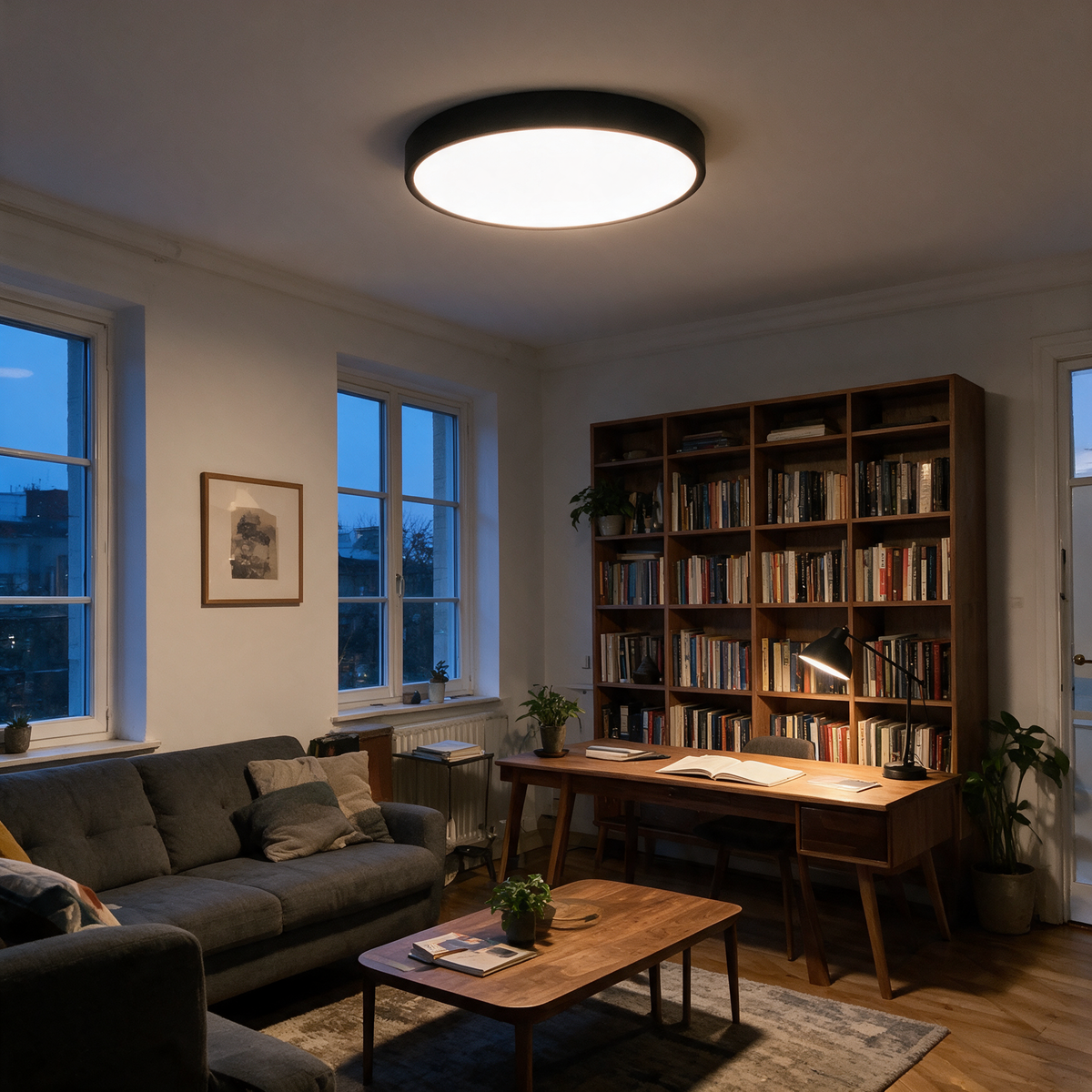 Deckenleuchte Raumansicht mit warmem Licht