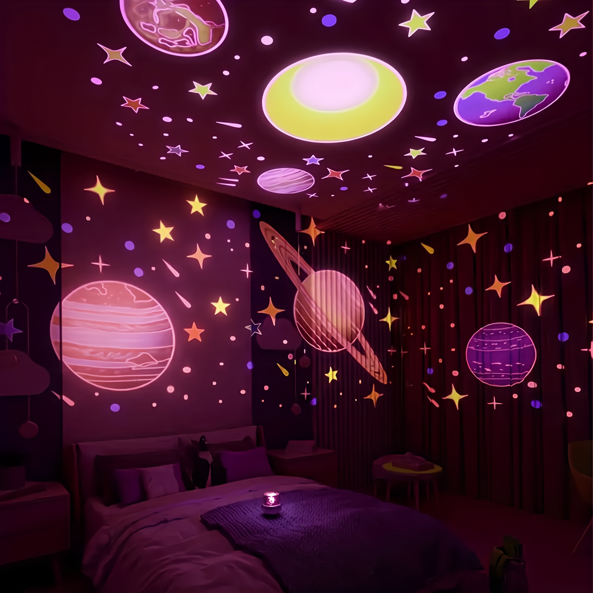 Sternenhimmel an der Zimmerdecke im Kinderzimmer